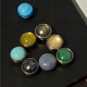 Colorful Stone Stud Earrings Set